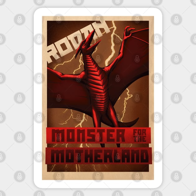 Rodan Propaganda Poster Sticker by MunkeeWear